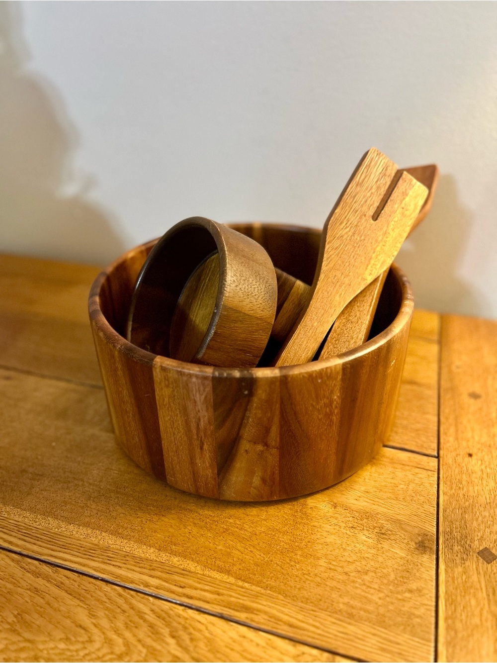 Vintage Wood salad serving set 1970’s